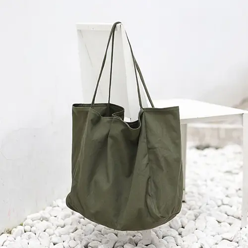 Minimalist Canvas Tote Bag with Large Capacity and Soft Structure